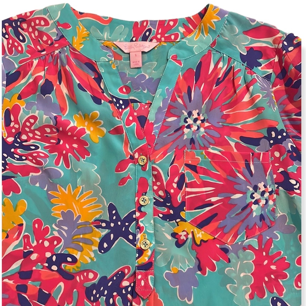 Lilly Pulitzer EUC Delray Silk Blouse - Picture 6 of 12